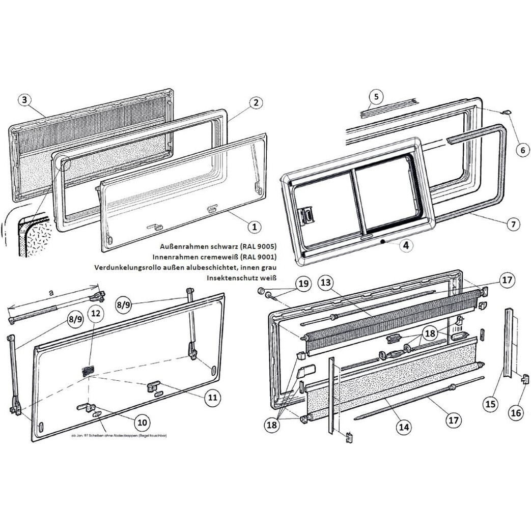 Dometic Ersatzscheibe für S4/S5 Ausstellfenster – 1600 x 600 mm | Caravaning
