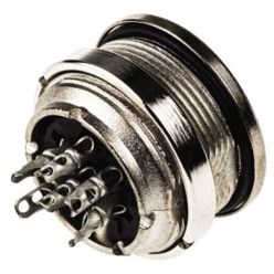 Amphenol DIN-Buchse C 091 D M16 - 6-polig, 300 V AC/DC, 5A, IP67, Lötanschluss für Tafelmontage