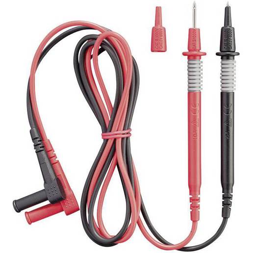 Benning 044146 Messleitungen 2mm Spitzen (2 Stück) - 1,4m, Rot/Schwarz, CAT IV/III 600V/1000V