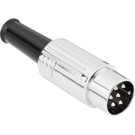 BKL Electronic DIN-Rundsteckverbinder Stecker - Gerade, 6 Pole, Silber, 1 Stück