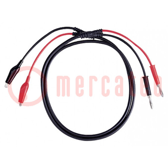 Messkabel mit Bananensteckern 4mm (2 Stück) und Krokodilklemmen (2 Stück) - Länge: 1,2m
