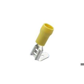 Flachsteckverbinder, teilweise isoliert, gelb, 4 - 6mm², Stecker/Buchse, 100 Stück Packung
