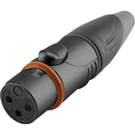 Hicon HI-X3CF-HD-B XLR Steckverbinder Kupplung - Gerade, 3-polig, Schwarz (1 Stück)