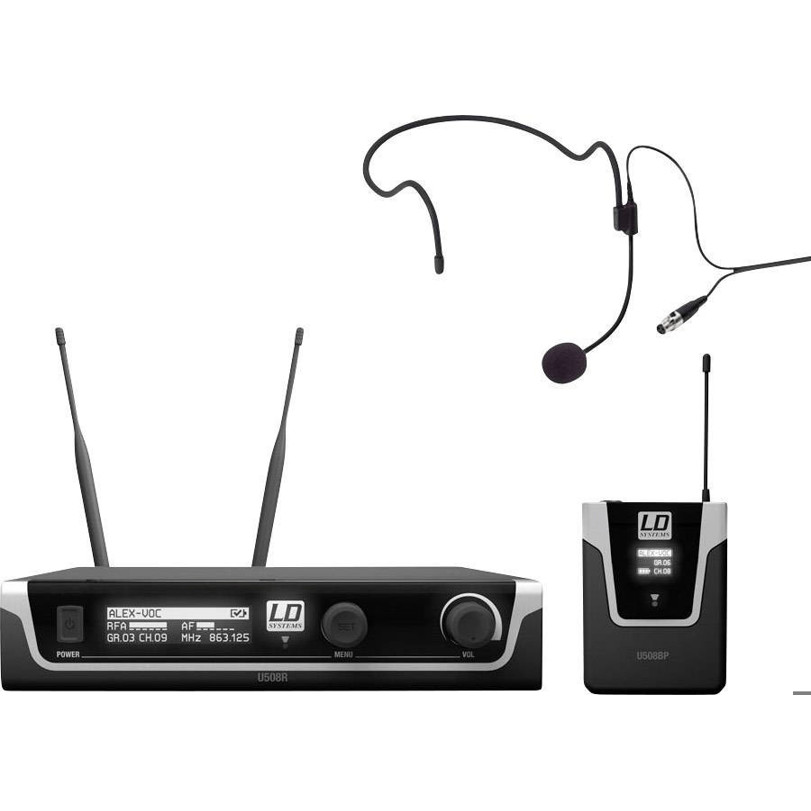 LD Systems U508 BPH Headset Funkmikrofon-Set - Drahtloses Mikrofon für professionelle Anwendungen
