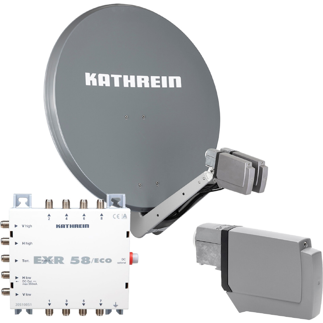 Kathrein CAS 90 Universal Quattro Satellitenantenne - Grau