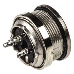 Amphenol C 091 D M16 DIN-Buchse Gerade 3-polig - 300 V AC/DC - 5A IP 67 - Lötanschluss Tafelmontage