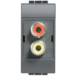 Living Audio-Steckdose mit 2 Cinchbuchsen