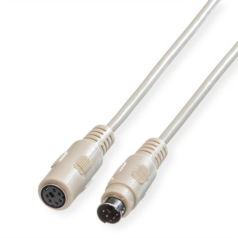 ROLINE Mini-DIN Steckverbinder Tastatur-Kabel PS/2 - 10 m, Schwarz