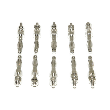 4 mm Silber Stecker mit Schraubanschluss - BU-P72918 | Laborstecker