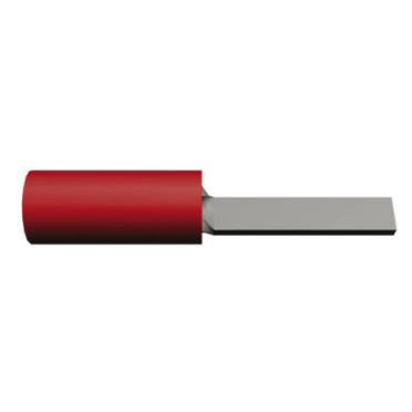 TE Connectivity PIDG Flachstift Steckverbinder - Isoliert - Rot - 12mm Länge - 0.84mm Durchmesser - Nicht ummantelt
