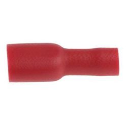 RS PRO Flachsteckhülse - Isoliert, Rot | 0,5 - 1,5 mm² | 22 - 16 AWG | 6.35 x 0.8 mm | Buchse