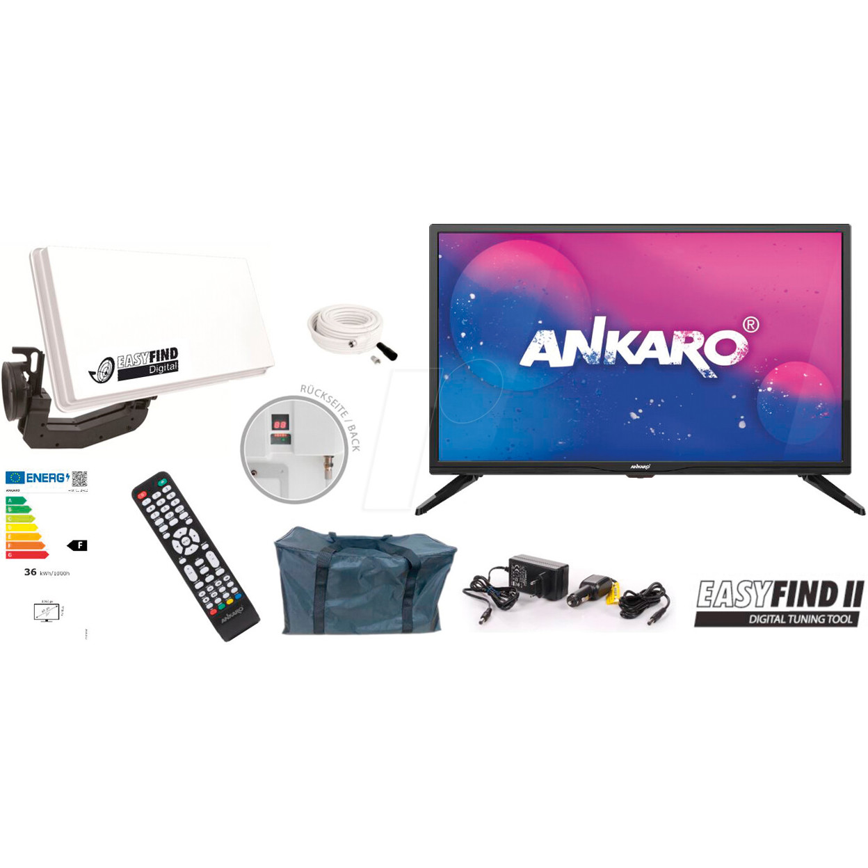 easyFIND Traveller Kit II - TV Camping Set für Sat-Anlagen