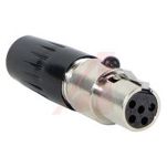 Switchcraft 5-polige XLR-Buchse - Gerade, Kabelmontage, Versilbert, Schwarz, 125V AC