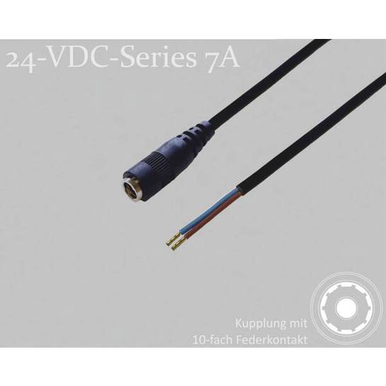 BKL Electronic 075912 DC-Steckverbinder | DC-Kupplung mit Aderendhülsen 2.1 mm, 1.5 m, 1 Stück
