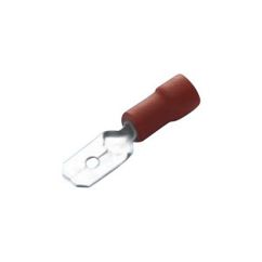 Flachsteckverbinder, Teilweise isoliert, Rot, 0.5 - 1.5mm², Stecker, 100 Stück
