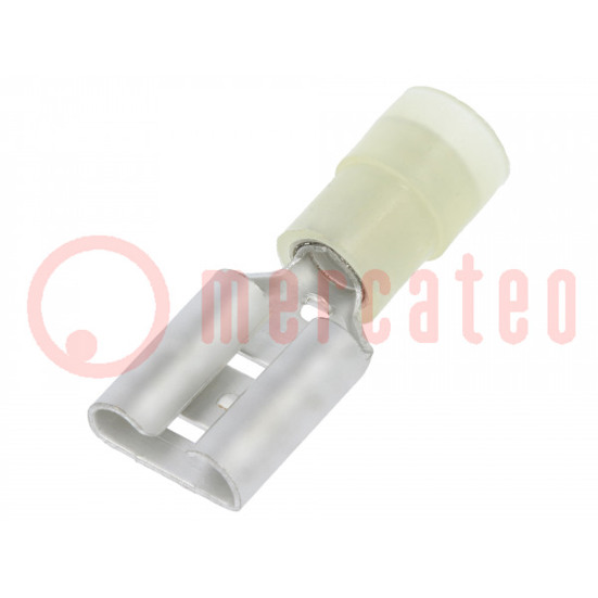 Flachstecker Verbinder, weiblich, 9,5mm, 1,2mm, für 4-6mm², Crimpverbindung
