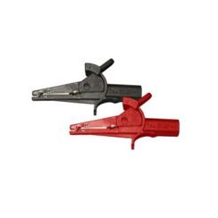 Krokodilklemme Abgreifklemmensatz - rot/schwarz - max. 25 mm - CAT III - 4 mm Buchse - P 7015