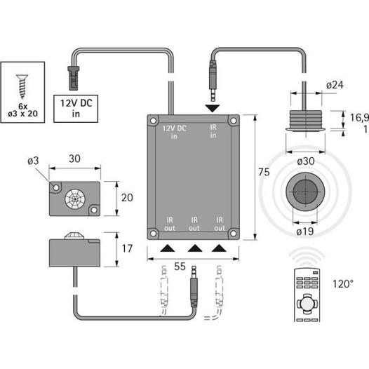 IR Repeater Plus Sender mit 1,8m Klinkenstecker - Hochwertiger Infrarot-Signalverstärker