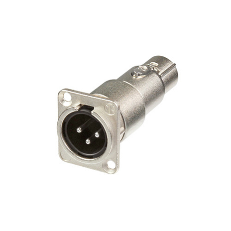 Neutrik NA3MDF XLR Kabeladapter - Grau - Hochwertiger XLR Steckverbinder
