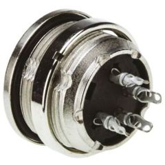 Amphenol DIN-Buchse C 091 D M16 – Gerade 4-polig, 300 V ac/dc, 5A, IP 67, Lötanschluss für Tafelmontage