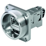 TOC Flanschset IP68 - AMJ-S Modul T568B Cat.6A (IEC) - Messing vernickelt | Buchsenset