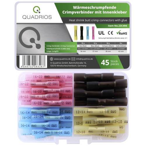 Quadrios 23C494 Stoßverbinder - 0.5 mm² bis 6 mm² - Rot, Blau, Schwarz, Gelb - 45 Stück