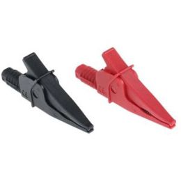 RS PRO Krokodilklemme 39.6mm - Schwarz-Rot Isoliert - 20A