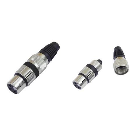 OMNITRONIC 3-polige XLR Buchse Schwarz - 10er Pack