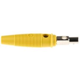 Hirschmann Bananenstecker 4 mm - Gelb, vergoldet, 60V DC / 16A, mit Schraubanschluss