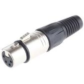 RS PRO 4-polige XLR Buchse – Gerade, Kabelmontage, versilbert, Schwarz, 250V AC