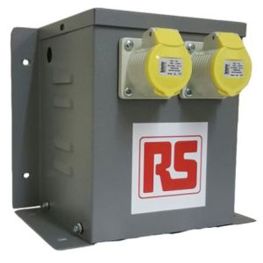 RS PRO Baustellentransformator 230V AC - 110V/55V - 3.3 kVA - Intermittent (5 Min ON / 15 Min OFF) - 2 x 16A