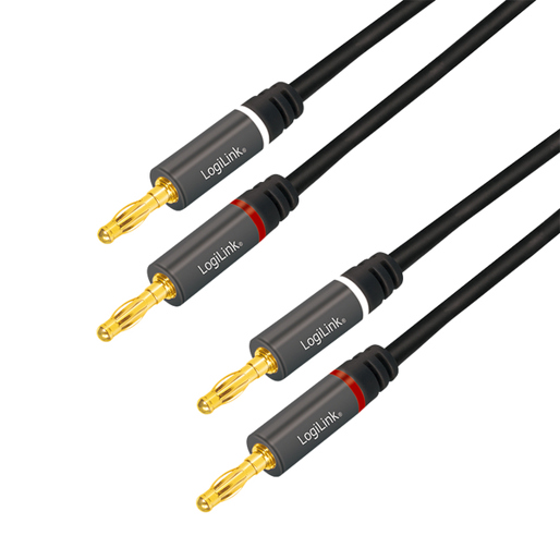 LogiLink CA1211 Audio-Kabel 5m – 2x Banana Stecker, Schwarz